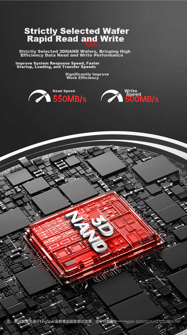 SSD накопитель KingSpec P3-1TB, 1 ТБ, SATA III, 2.5 дюйма, TLC NAND, скорость чтения 550 МБ/с, для ПК и ноутбуков