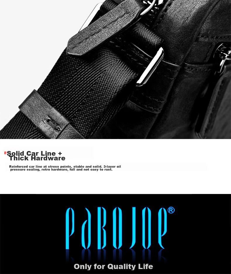 Мужская сумка через плечо Pabojoe из натуральной кожи, модная, вместительная, для бизнеса и отдыха, подарок на День Святого Валентина