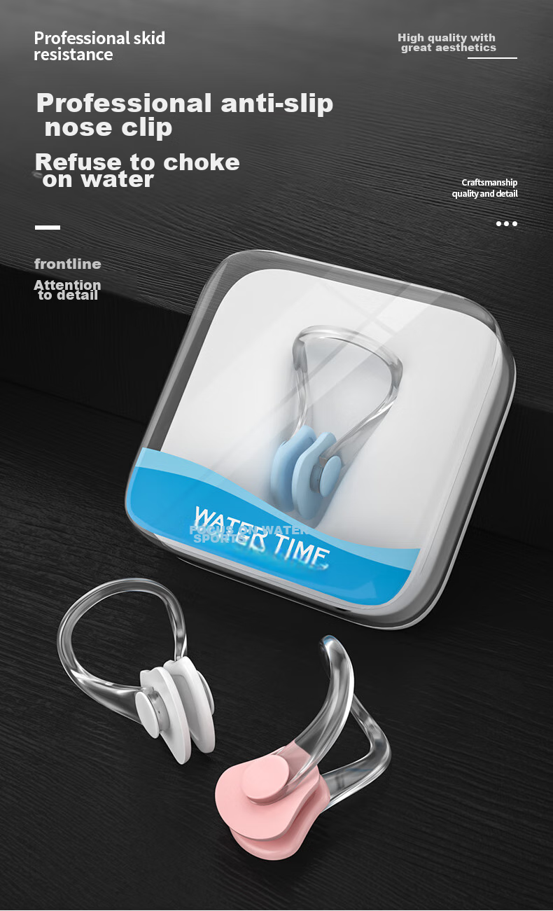 Зажим для носа WATERTIME для плавания, водонепроницаемый, удобный, противоскользящий, для детей и взрослых