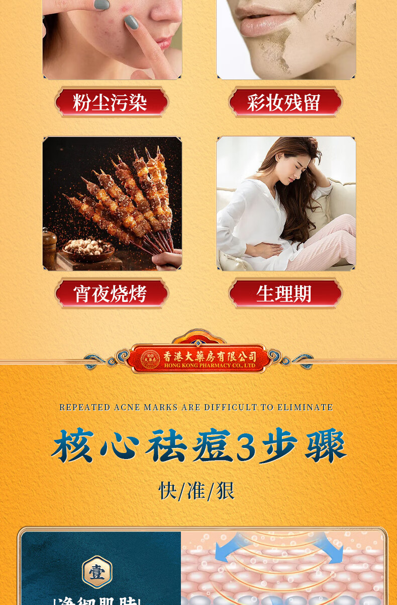 香港大药房有限公司祛痘凝胶祛痘膏去痘痘青春痘学生痘印痘坑淡化修护男女士闭口粉刺