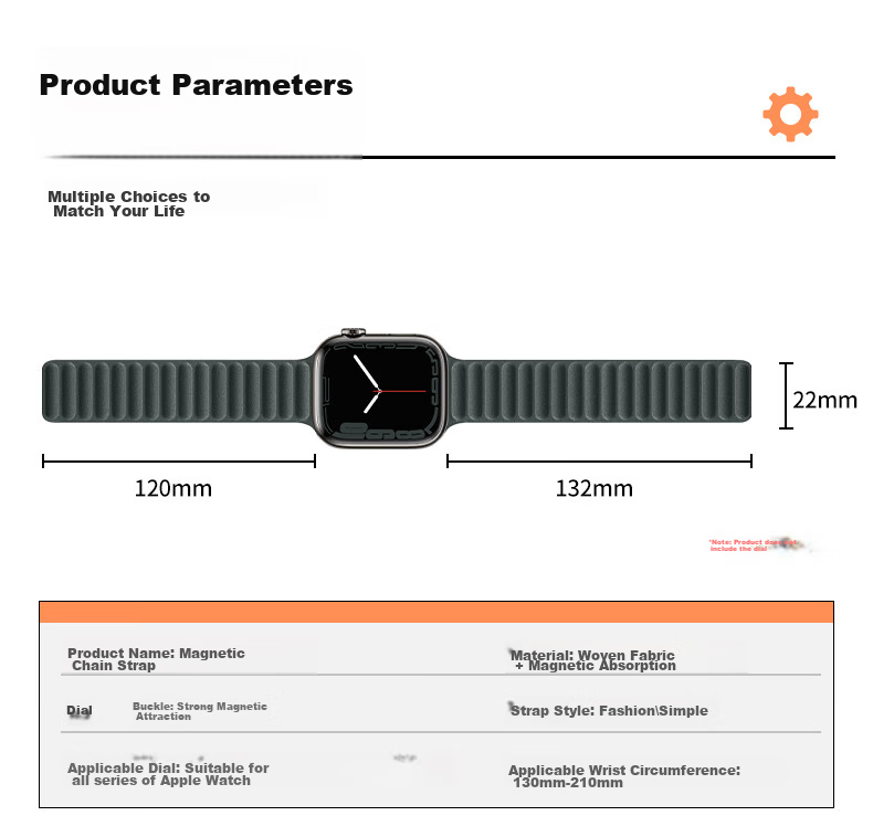 Ремешок BHO для Apple Watch S11/S10/SE3, IWatch S9/8/7/6/5/Ultra3/2/1, магнитный, тканевый