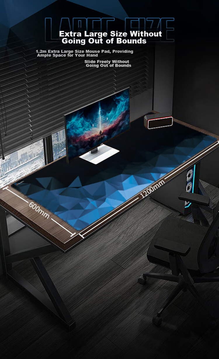 Игровой коврик для мыши DAREU Space, большой, гладкий, утолщенный, с замком по краю, для компьютера и офиса, 1200x600x4 мм