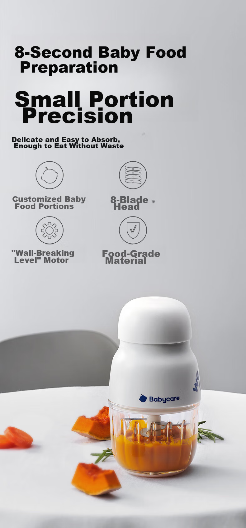 Babycare Блендер-пароварка для детского питания, многофункциональный автоматический блендер для младенцев и детей младшего возраста, Xindebai