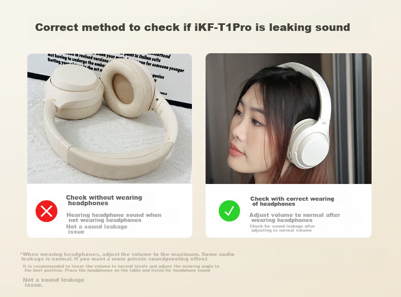 Беспроводные накладные наушники iKF T1 Pro с пространственным звуком, Hi-Fi аудио, Bluetooth 5.4, шумоподавление, белый