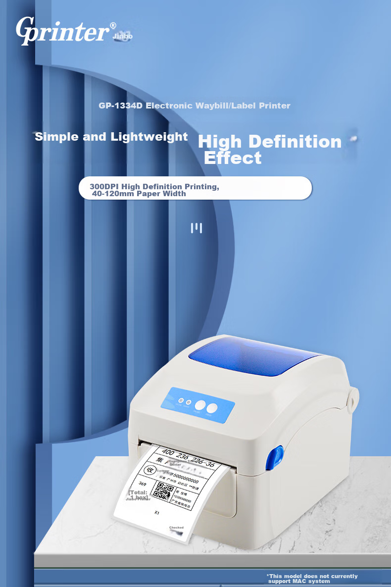 Термопринтер Gprinter GP-1334D для печати этикеток, штрих-кодов, накладных. Разрешение 300 dpi, USB интерфейс.