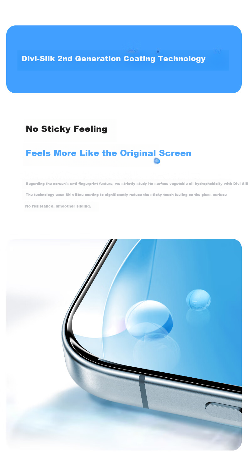 Защитное стекло для экрана DIVI для Apple iPhone 15 Pro, защита от синего света, антибликовое, 2 шт.