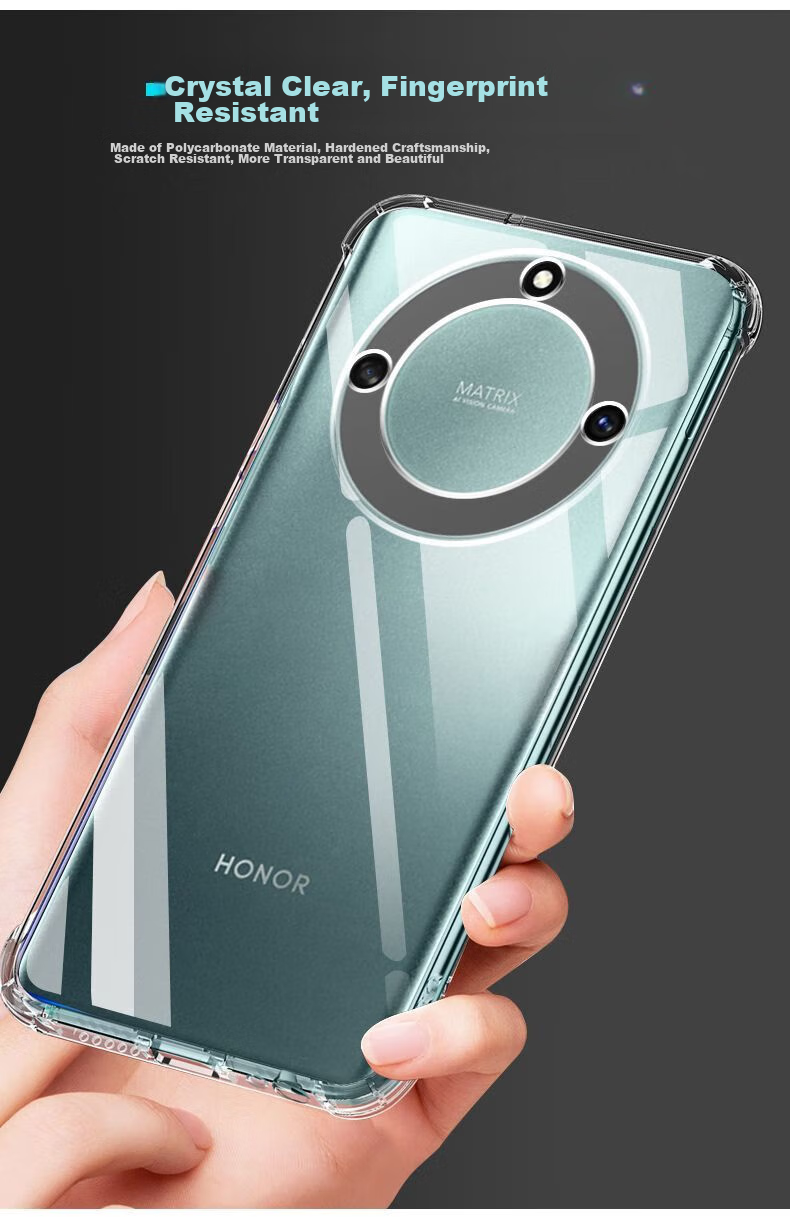 Чехол для телефона Kelleia для Honor X40, противоударный TPU с воздушной подушкой, прозрачный, 6.78 дюйма