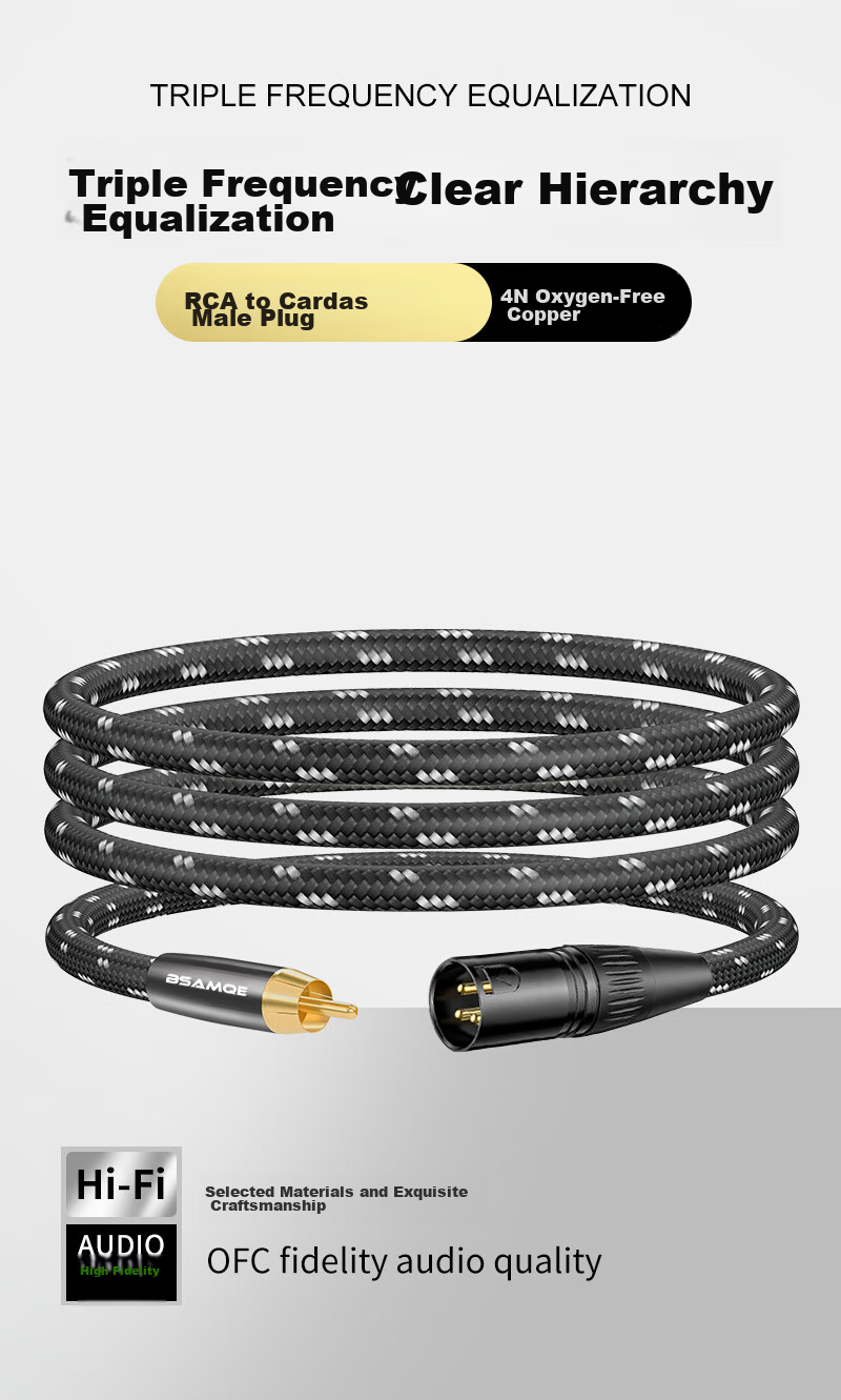 Аудиокабель Beishanque RCA - XLR, 1.5 метра, BSQ-K075