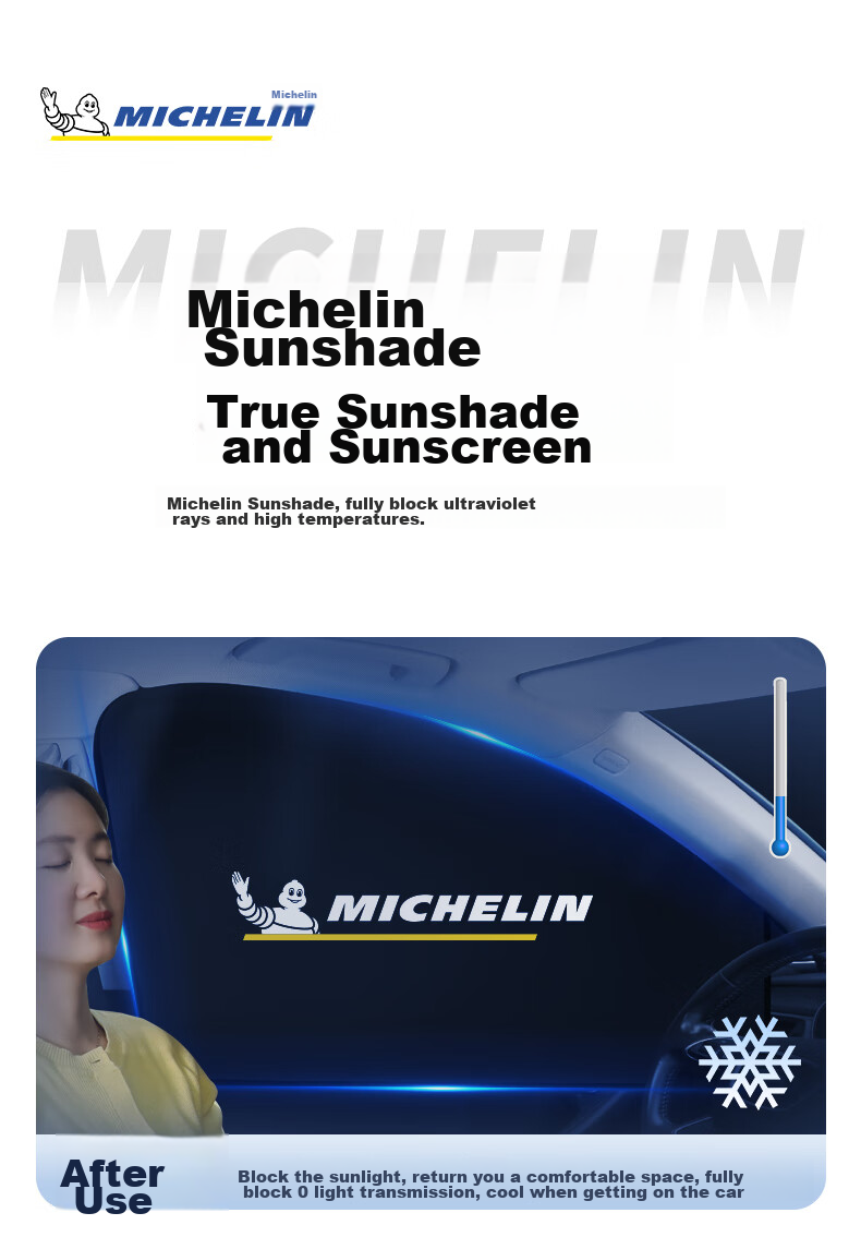 Магнитные шторки MICHELIN для боковых окон автомобиля, защита от солнца и жары, складные, 4 шт.