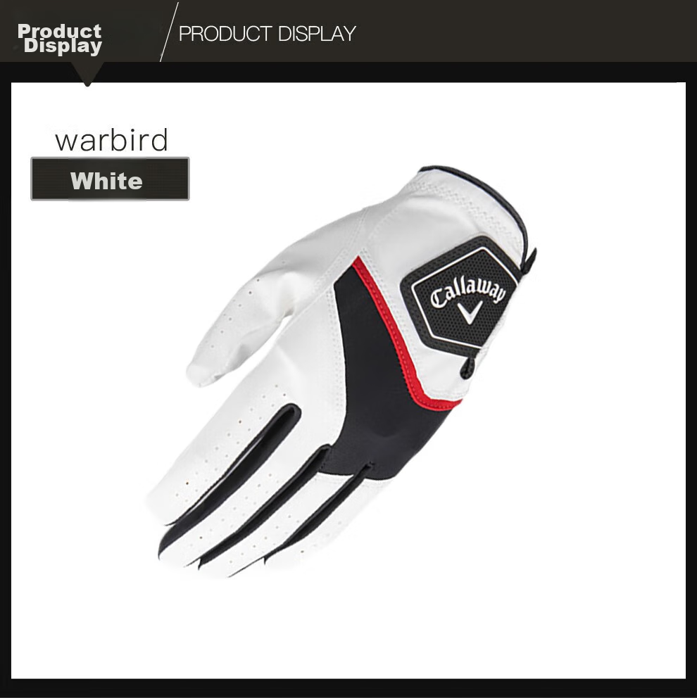 Перчатки для гольфа Callaway Warbird, мужские, размер 23, белые, левая рука