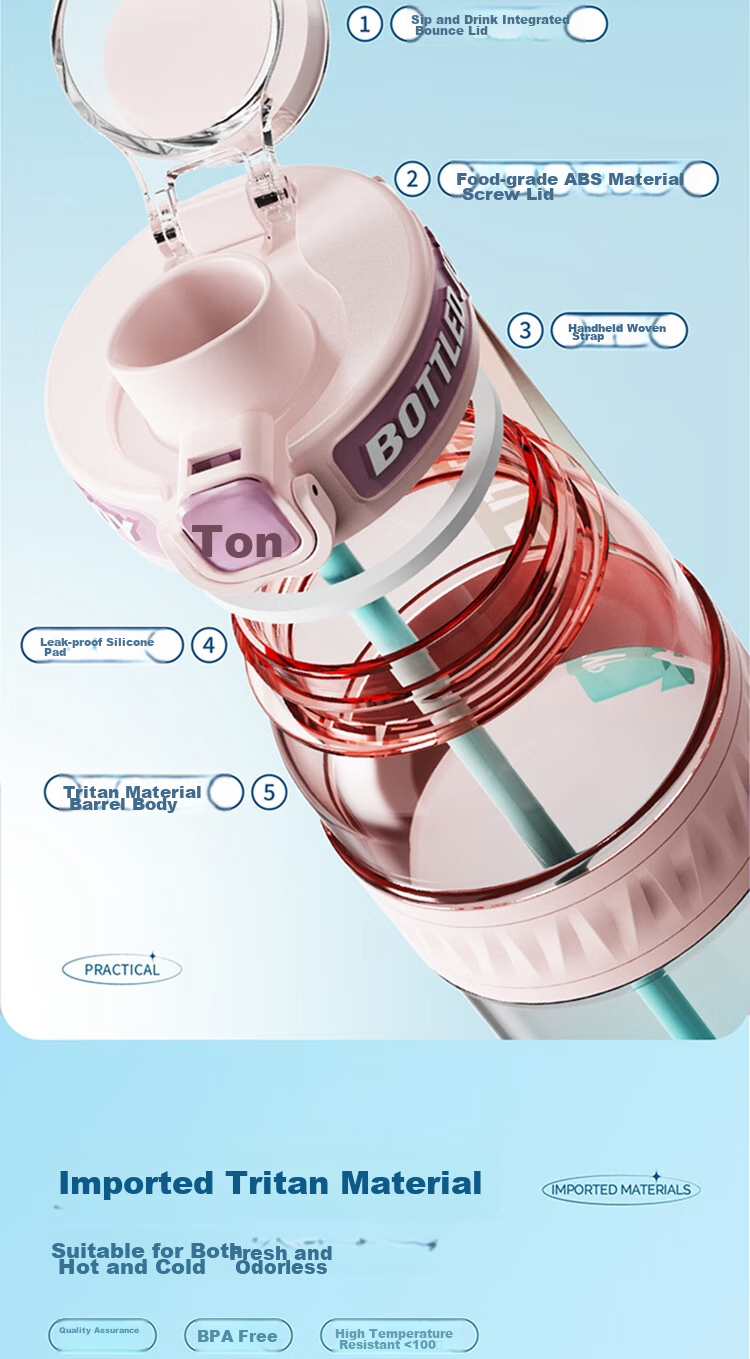 Бутылка для воды BOTTLED JOY Dundun Limited Edition, большая емкость, термостойкая, с лямкой, 750 мл, Зеленый монстр