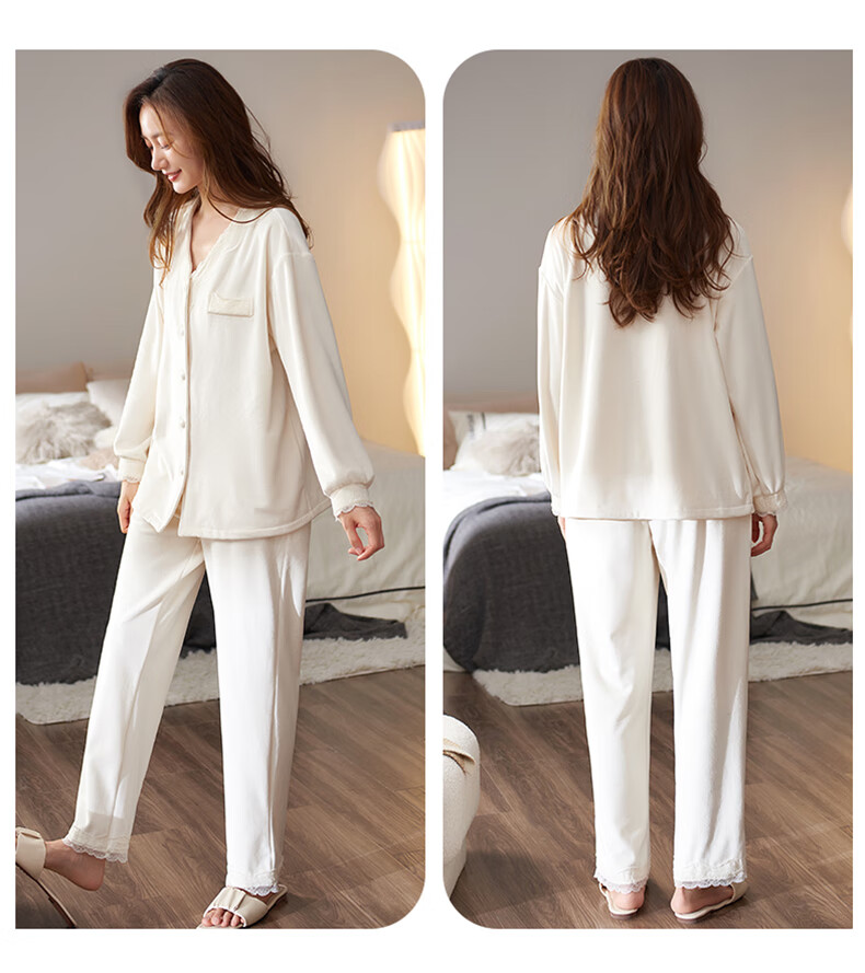 Женский домашний комплект XULEN, утепленный, из кораллового флиса, размер 3XL, кремово-белый