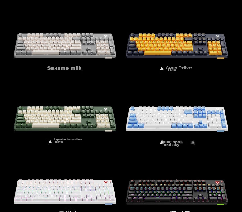 Игровая механическая клавиатура Rapoo V500PRO с подсветкой, 104 клавиши, проводная, синий переключатель