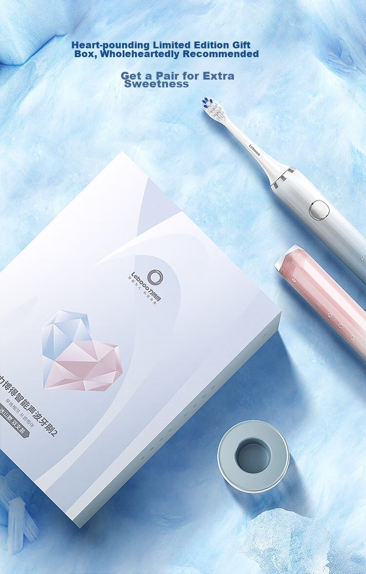 Электрическая зубная щетка Huawei Zhixuan HarmonyOS Libode, набор для двоих, умная звуковая щетка, ледниковая версия, 2 шт. (Ледяной кристалл + Коралловый розовый)