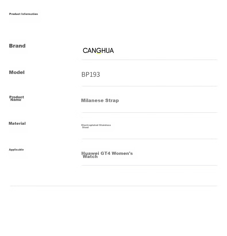 Ремешок CangHua Milanese для Huawei Watch GT6/5/4, женский, 41мм/42мм, миланский плетеный из нержавеющей стали с магнитной застежкой