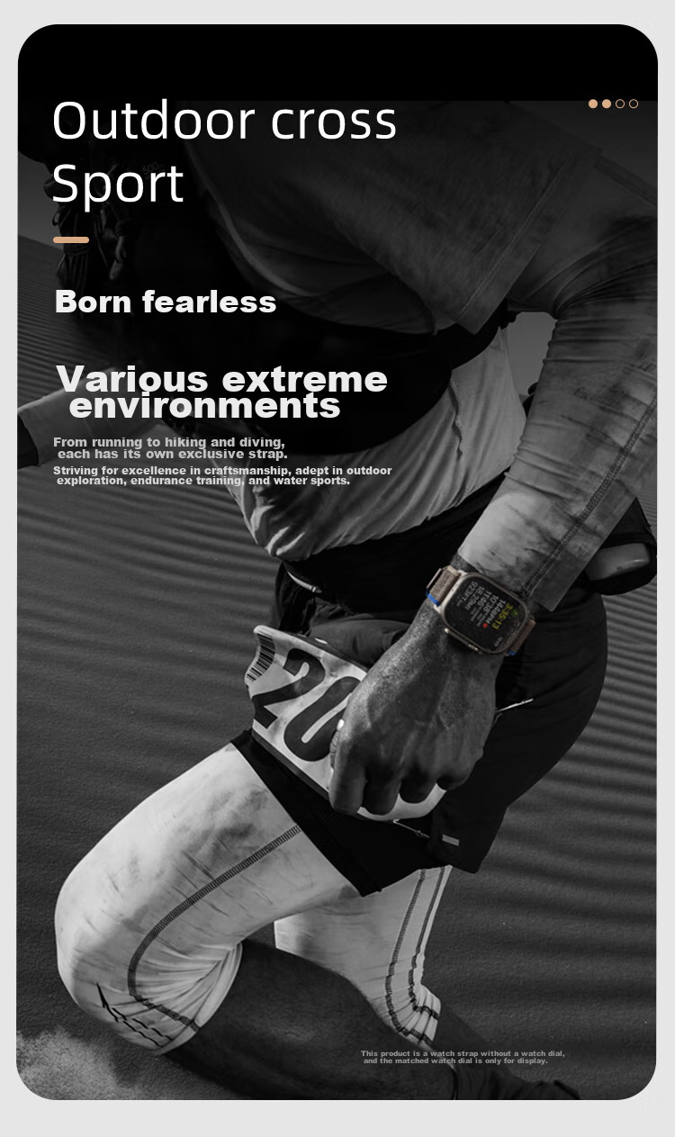 Ремешок MSSM Nylon Trail Loop для Apple Watch S11, зеленый с серым, 44/45/46/49мм