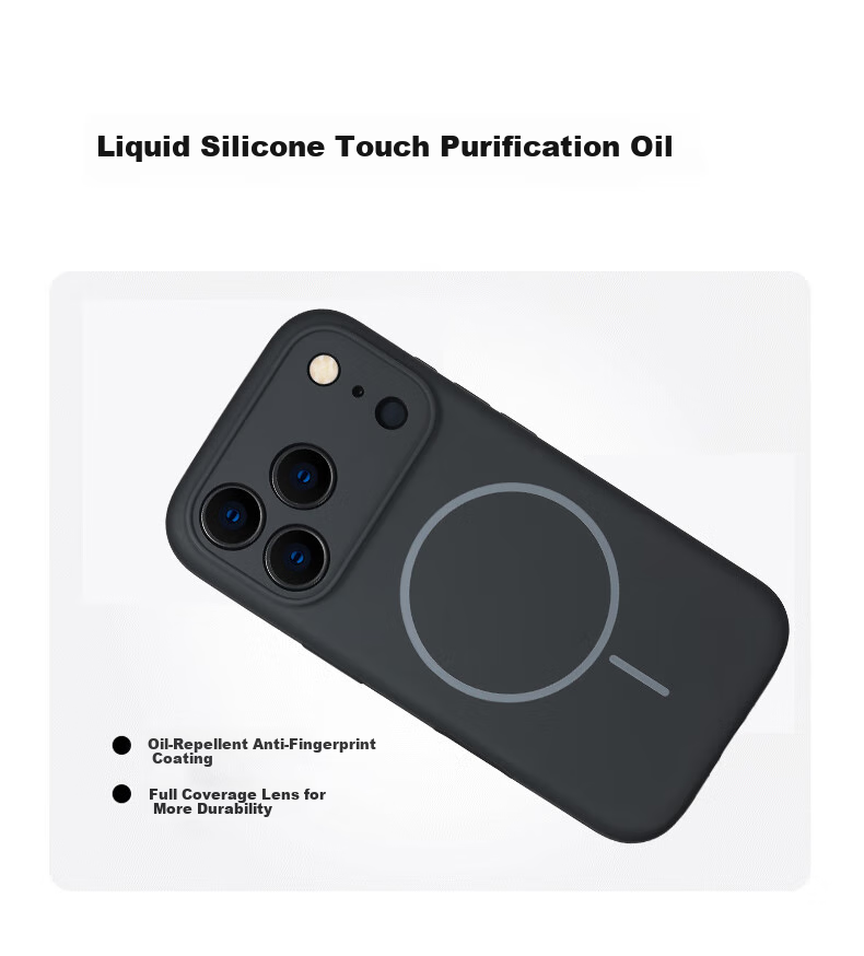 Жидкий силиконовый чехол Sihuanke для Apple iPhone 17, совместимый с MagSafe, черный