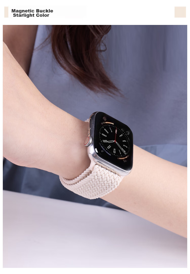 Ремешок MSSM для Apple Watch, нейлоновый плетеный, с магнитной застежкой, цвет "Звездная пыль", 38/40/41/42 мм