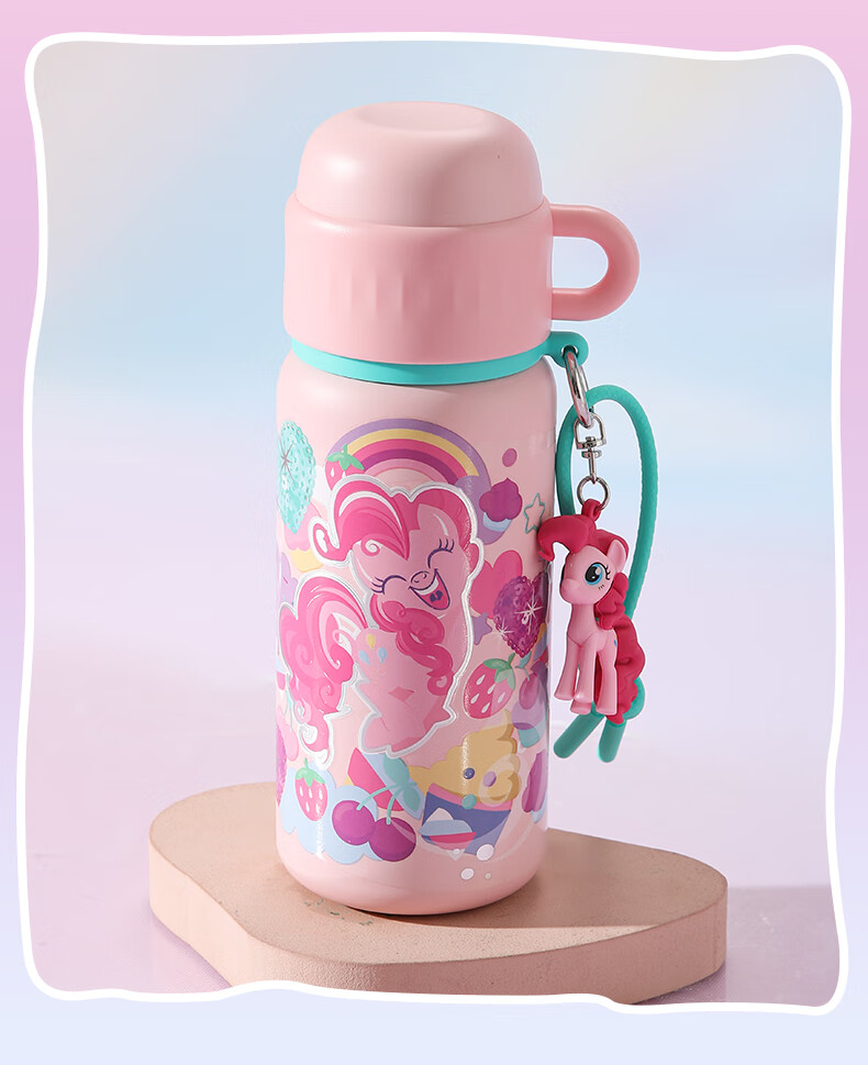 Детская термокружка Shuxi My Little Pony, 580 мл, с двойной трубочкой, из нержавеющей стали 316