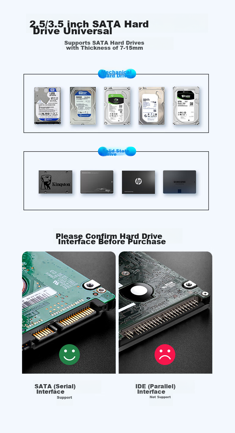 Внешний корпус GODO для жесткого диска 3.5" SATA, USB 3.0, с функцией копирования без ПК