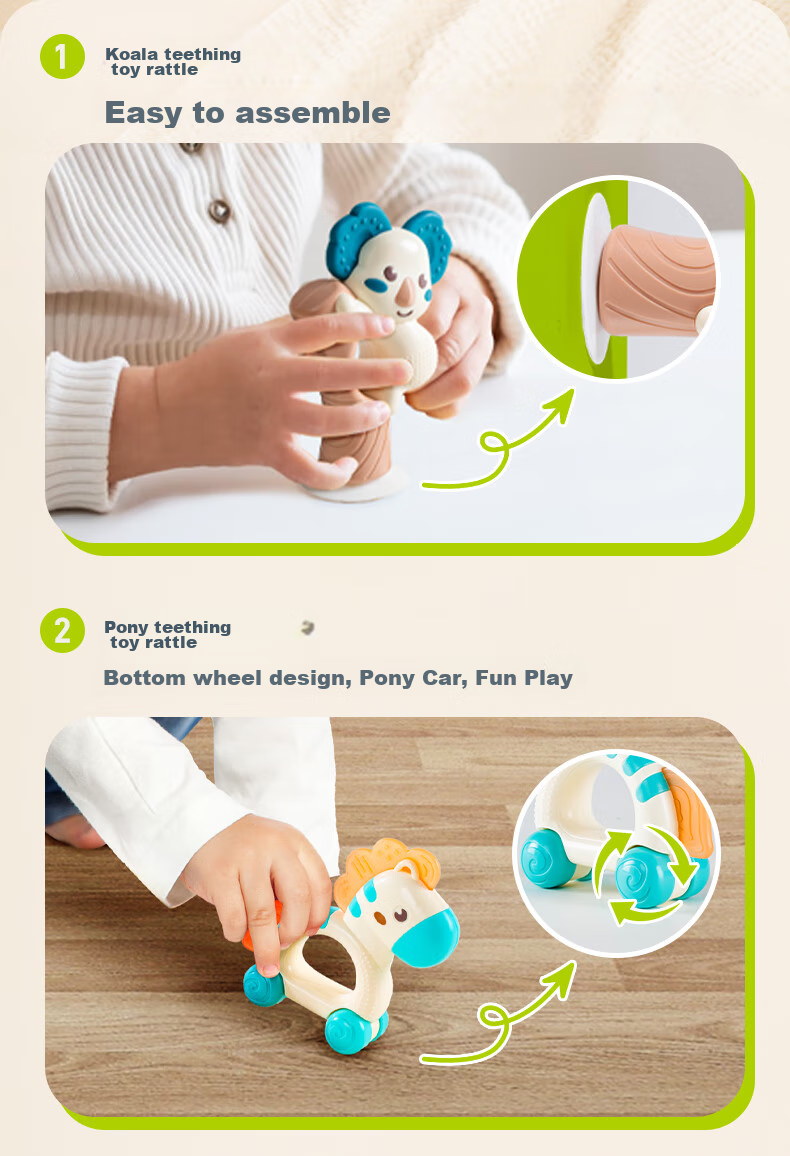 Подарочный набор Jollybaby для новорожденных: погремушка, прорезыватель, развивающая игрушка для захвата, 0-6 месяцев