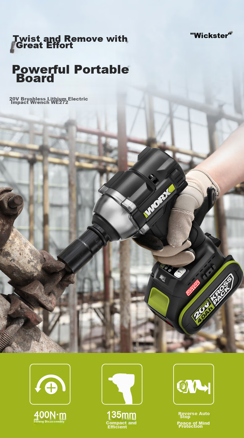 Бесщеточный электрогазонокосилка WORX 20V WE272, высокоударный, литиевая батарея, перезаряжаемый инструмент