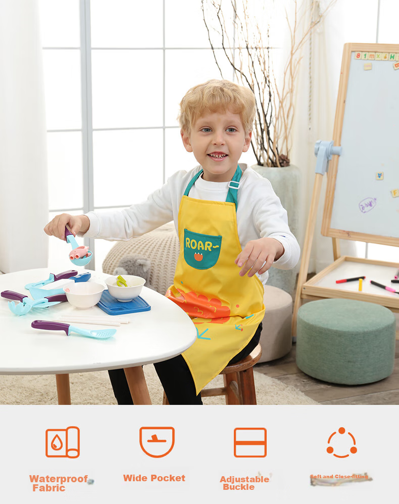 Детский нагрудник Babyprints, водонепроницаемый, с рукавами, милый дизайн с кроликом