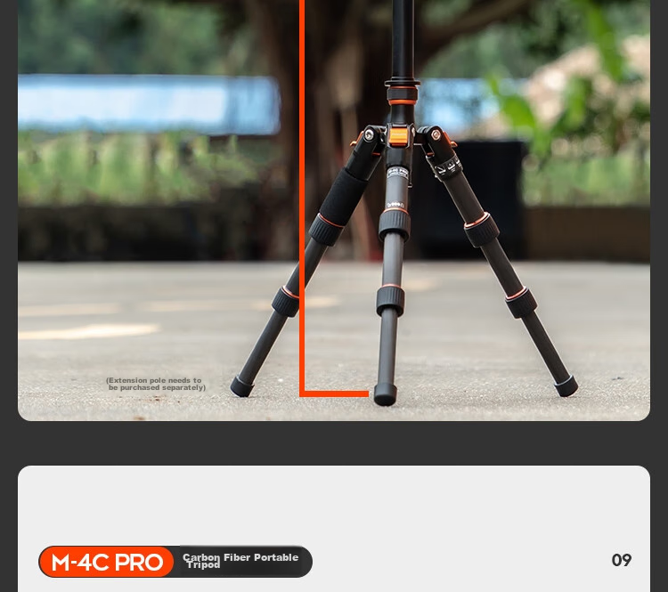 Штатив Fotopro M-4C Pro + 42QP из углеродного волокна, портативный, профессиональный, для цифровых камер, с шаровой головкой