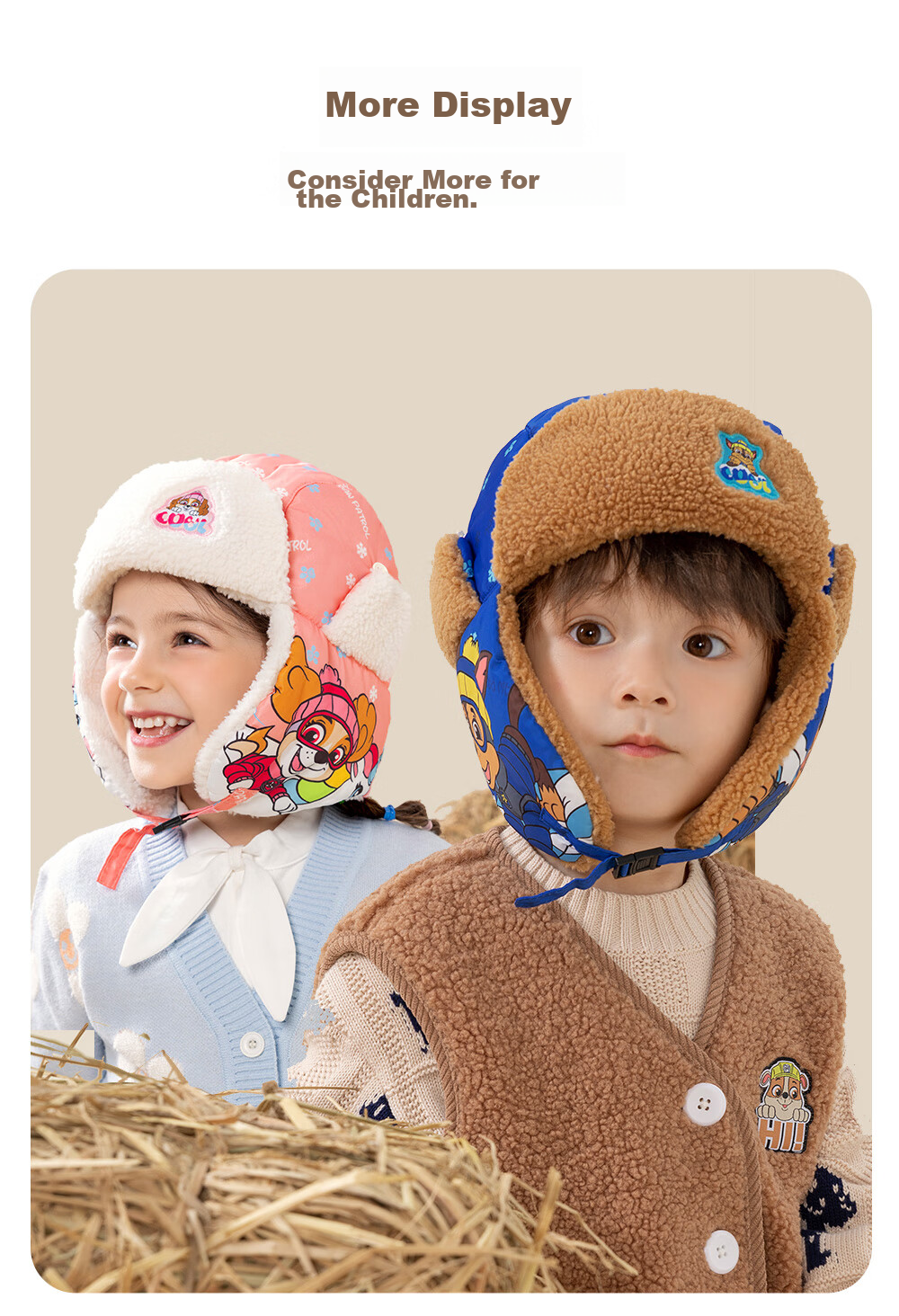 Шапка для мальчика или девочки PAW PATROL, утепленная, ветрозащитная, с защитой ушей, для осени и зимы, розовая