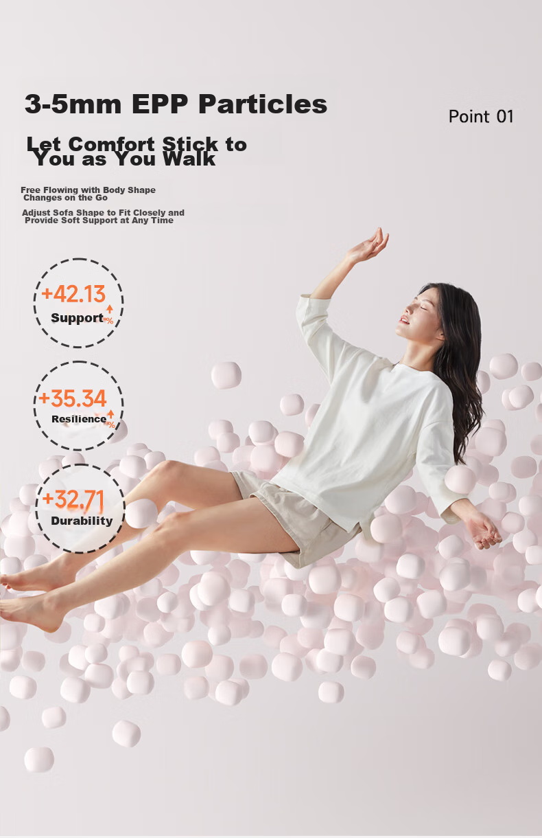 Кресло-мешок LUCKYSAC, одноместное, для гостиной, спальни, балкона, стандартный теплый серый цвет