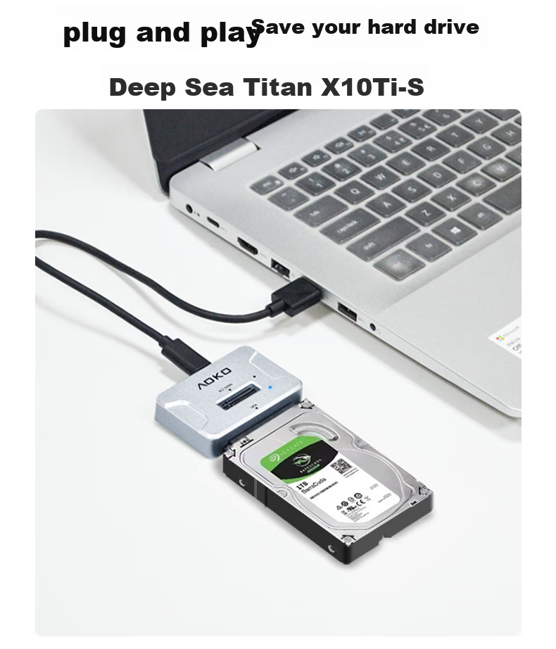 Внешний корпус AOKO AE28SL для M.2 NVMe/SATA SSD и 2.5/3.5" HDD/SSD, USB 3.2 Gen2, Type-C, серебристый