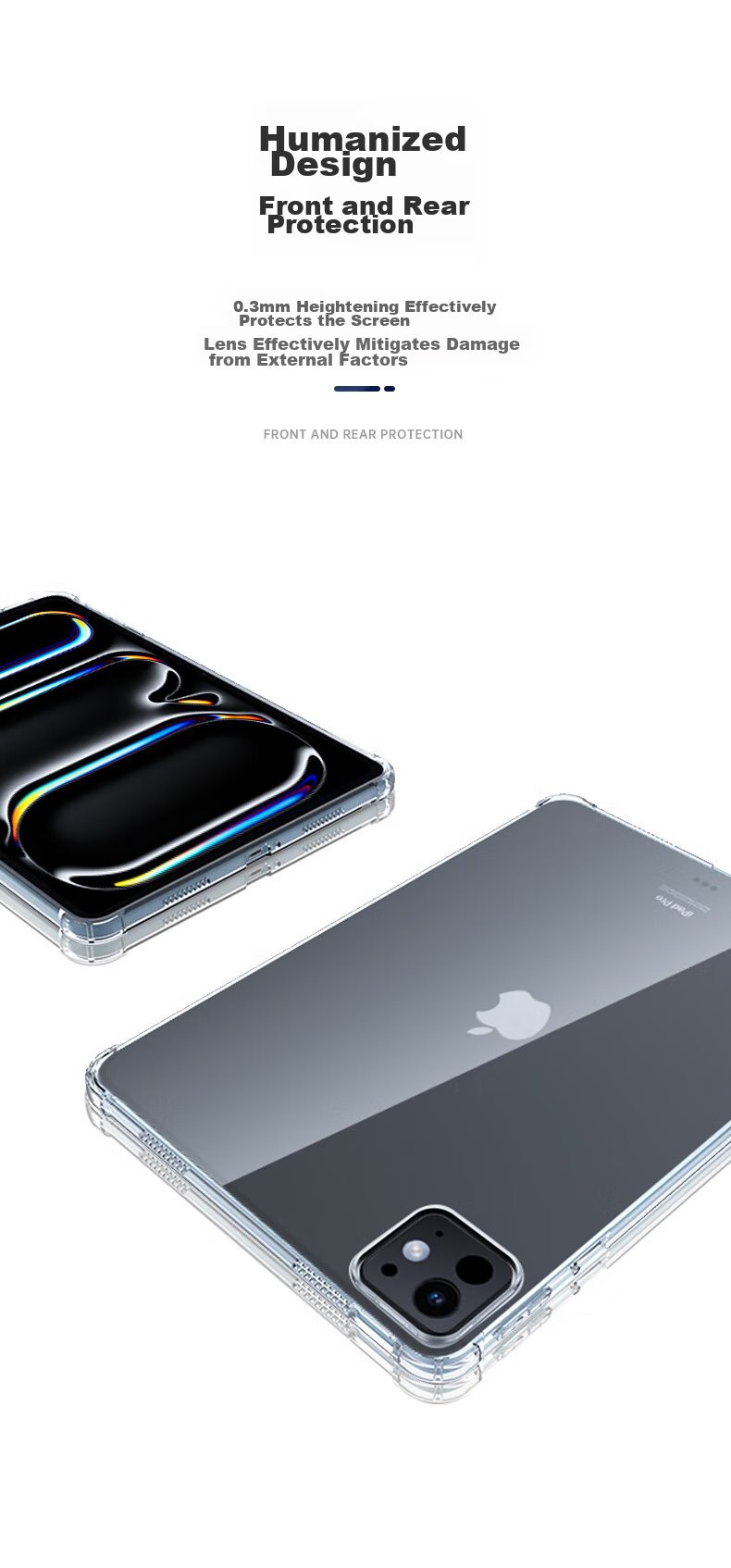 Чехол BIAZE для iPad Pro 13 дюймов (2024/2025) M5/M4, прозрачный, противоударный с четырёх-угловой подушкой безопасности, TPU, PB517