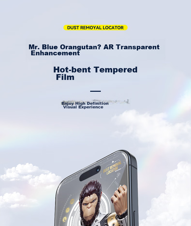 Защитное стекло BLUEO для iPhone 15 Pro Max, с AR-покрытием, защита от отпечатков пальцев и бликов