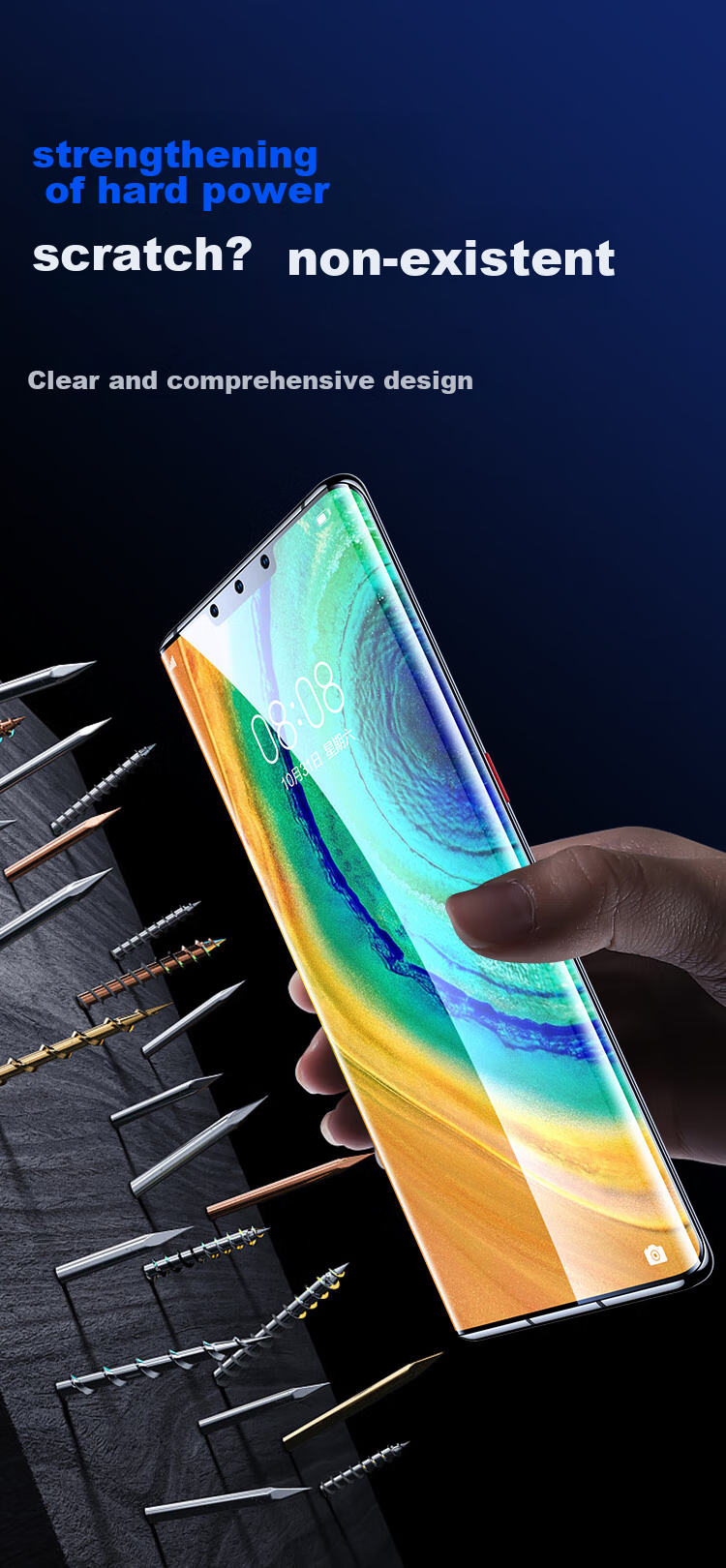 Защитная гидрогелевая пленка BIAZE для Huawei Mate 30 Pro / 30E Pro, полноэкранная, HD, защита от отпечатков пальцев, 2 шт.