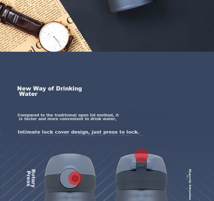 Термос THERMOS, титановая кружка, 500 мл, магнитный замок, для активного отдыха, подарок на день рождения, Новый год