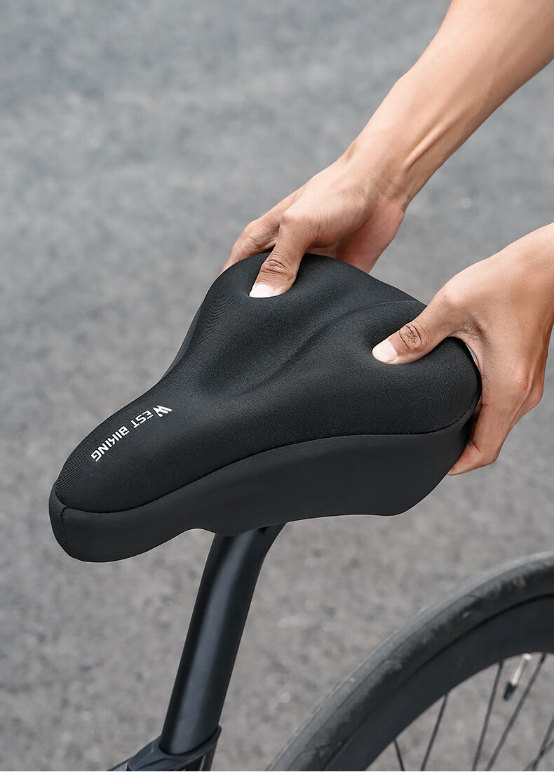 Велосипедное седло WestBiking с высокоэластичной пеной с эффектом памяти, черное