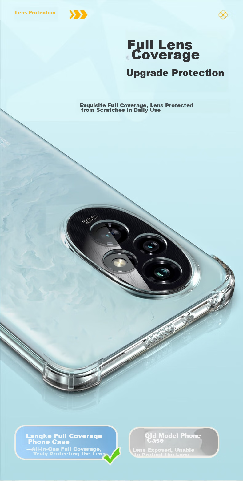 Чехол для телефона LLUNC для Honor 200, противоударный, полностью прозрачный, с воздушной подушкой