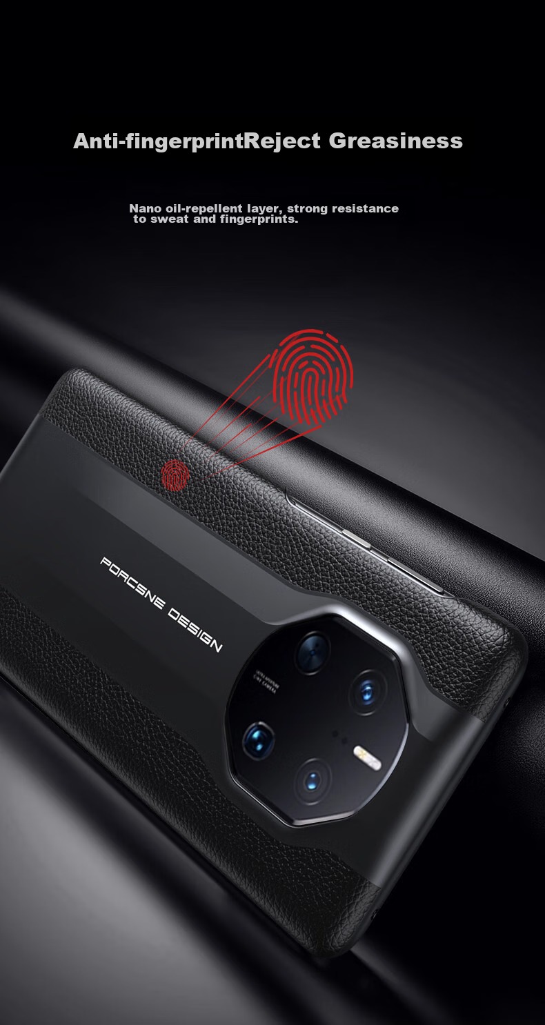 Чехол Porsche Design для Huawei Mate50 RS / Mate50 Porsche Edition, классическая версия, натуральная кожа, ультратонкий, полное покрытие, ударопрочный, элегантный черный
