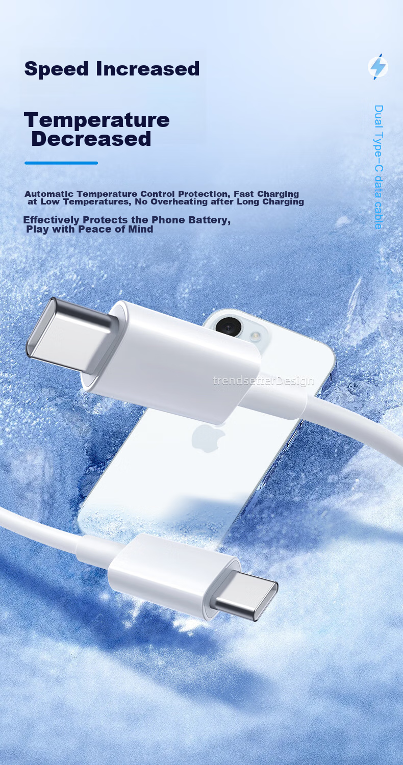 Зарядное устройство Chaofan 20W PD для iPhone 15/16/17, блок питания и кабель Type-C