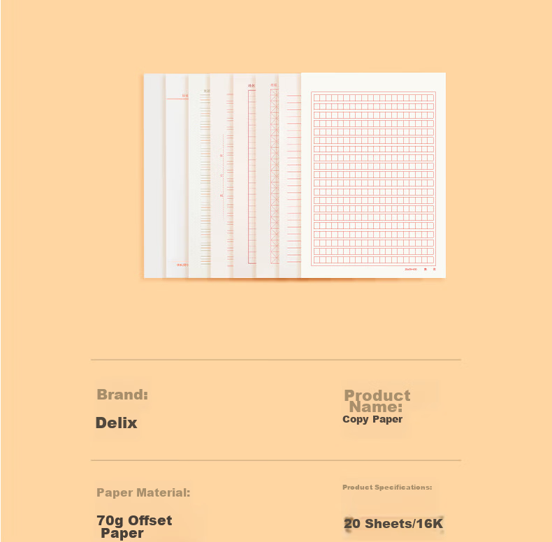 Блокнот Deli 3433-5, 16K, 20 листов, в клетку, 10 шт.