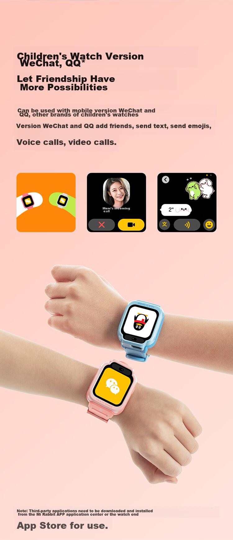 Детские умные часы MI Mitu Children's Learning Watch 7X Синие с HD двойной камерой, большим экраном, позиционированием по этажам, водонепроницаемые, поддержка WeChat, для школьников