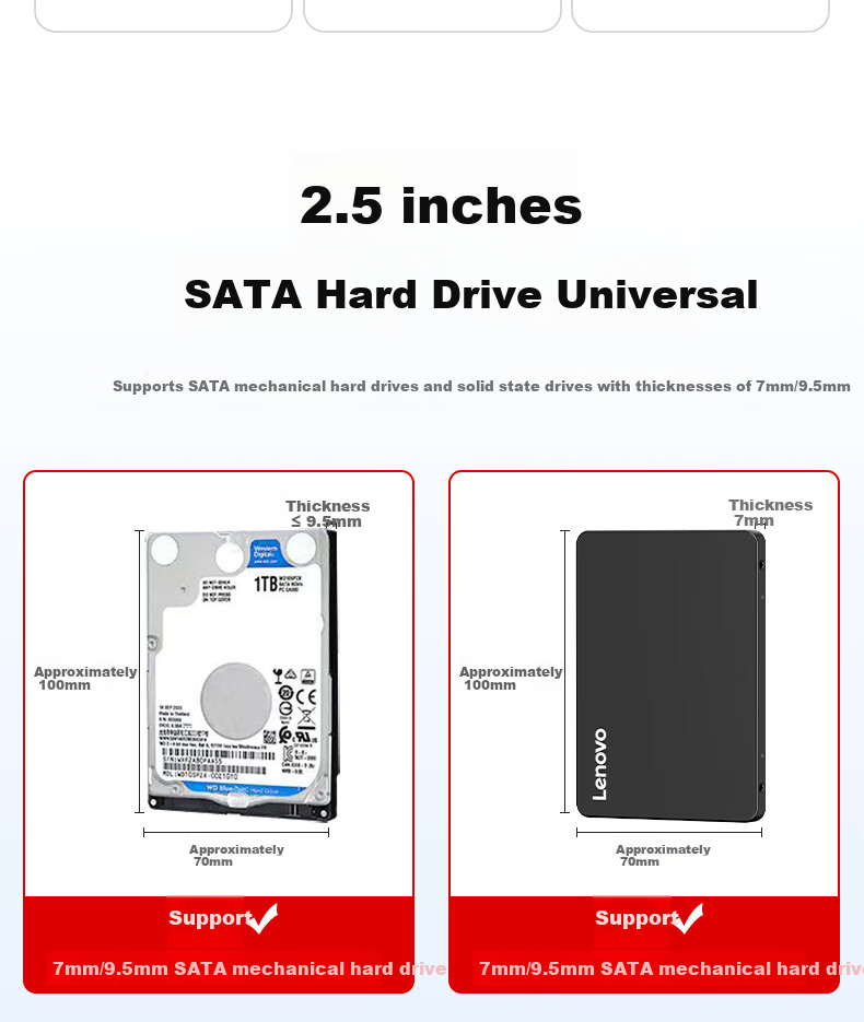 Внешний корпус для жесткого диска ThinkPlus HD200, 2.5-дюймовый SATA 3.0, металлический корпус
