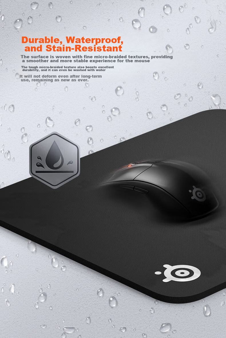 Игровой коврик SteelSeries QcK Heavy Large, увеличенного размера, 450x400x6 мм, для киберспорта, гладкая поверхность FPS для CSGO, настольный коврик для компьютера