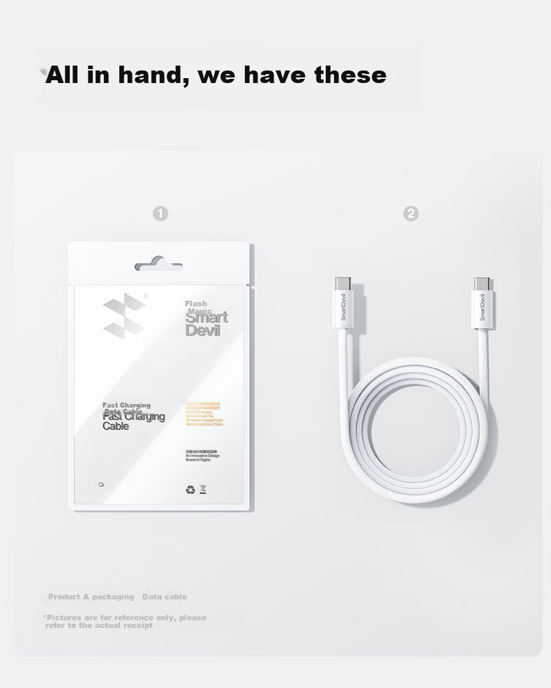 Кабель SmartDevil Apple 17/16/15 Type-C, кабель данных PD60W, для iPhone 17/16e/15 Pro Max, планшетов iPad, ноутбуков