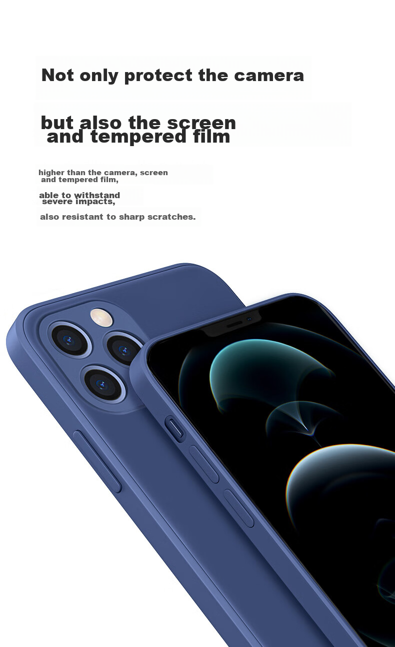 Чехол PISEN для iPhone 12, гибкий жидкий силикон, защита от падений, полный охват, черный