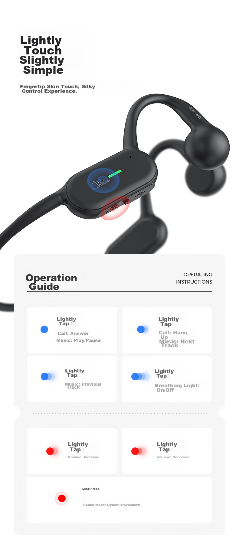 Беспроводные наушники Dacom G100 с костной проводимостью, спортивные Bluetooth-гарнитуры, шейный ободок, шумоподавление, совместимы с Apple, Huawei, Xiaomi