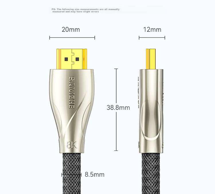 Кабель SAMZHE HDMI 2.1, 8K 60Hz, 4K 240Hz, цифровой кабель высокой четкости, совместимый с HDMI 2.0, кабель для подключения от ноутбука/приставки к телевизору/проектору, 1 метр, 10BU8