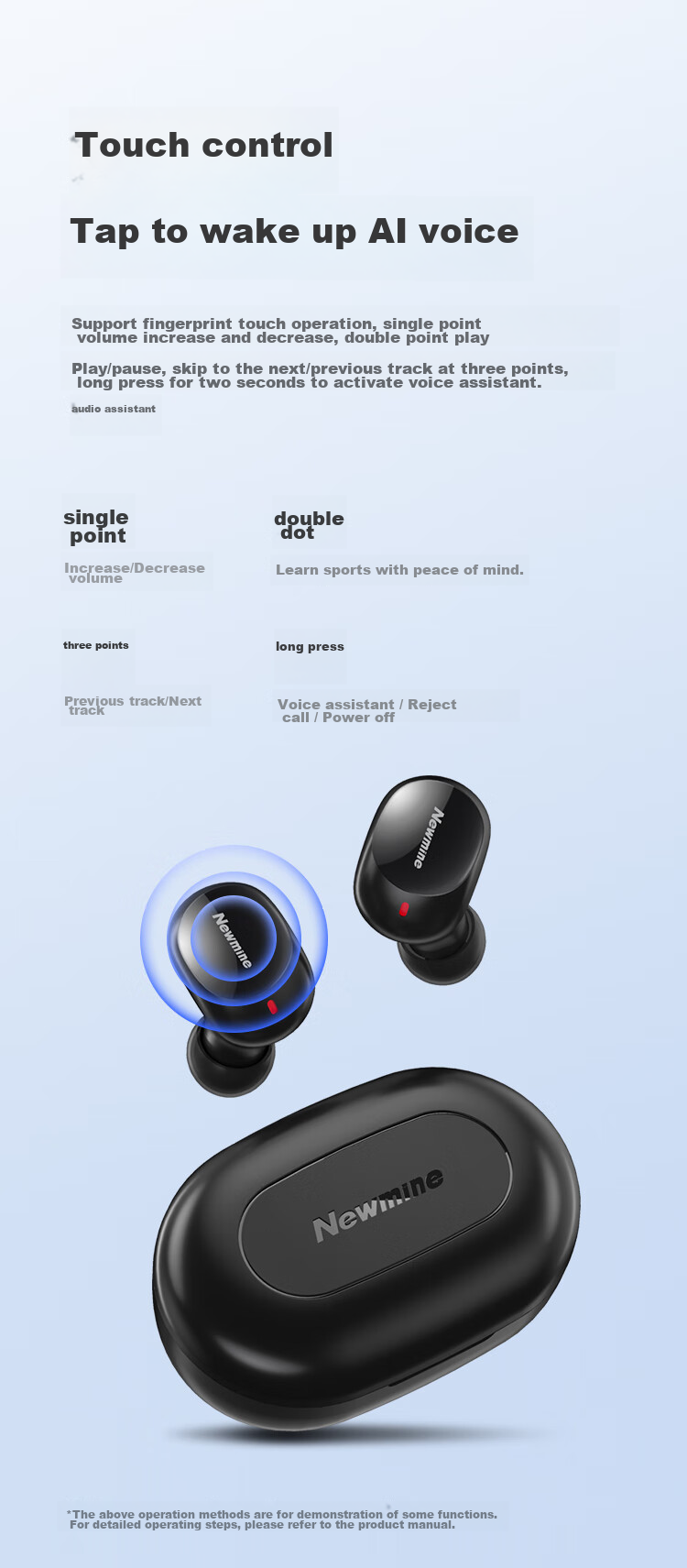 Беспроводные наушники Newmine LY02 TWS, вкладыши Bluetooth 5.1, с дисплеем уровня заряда, белый