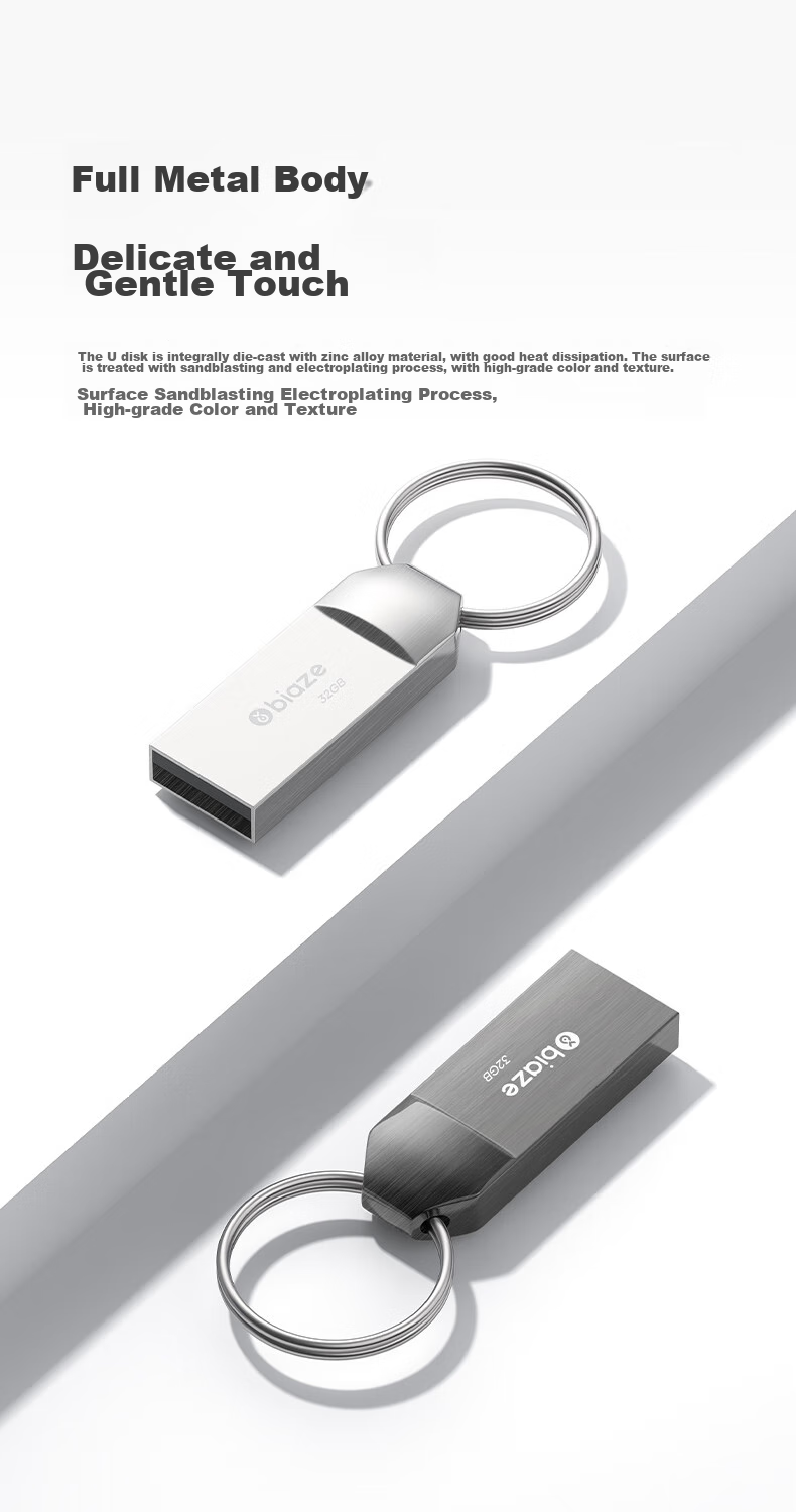 USB-флеш-накопитель BIAZE UP014, 8 ГБ, USB 2.0, серебристый