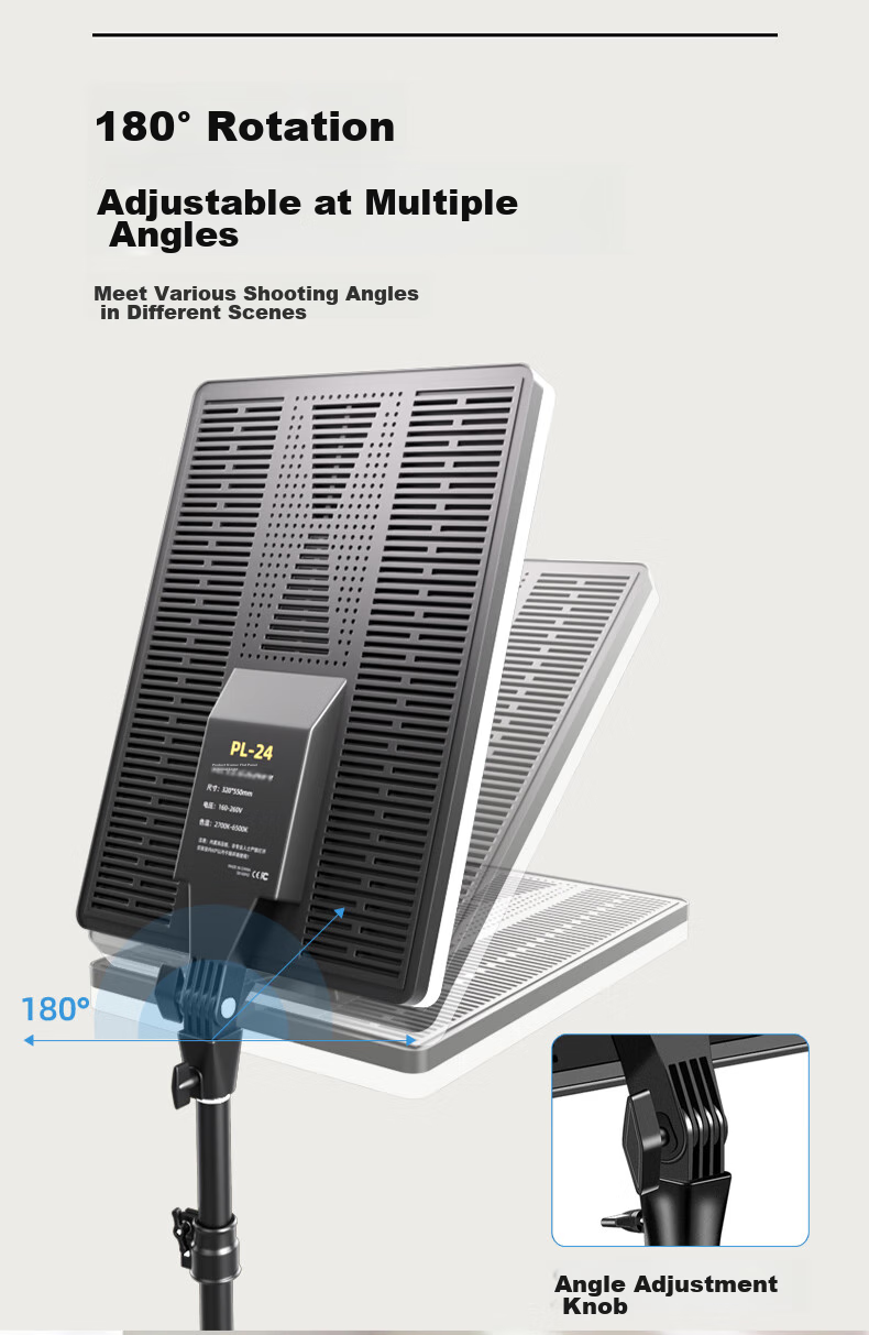 Светодиодный заполняющий свет LATZZ 80W для прямой трансляции, плоский фотостудийный свет, профессиональный студийный настольный светодиодный софтбокс для еды и видео, 24 дюйма